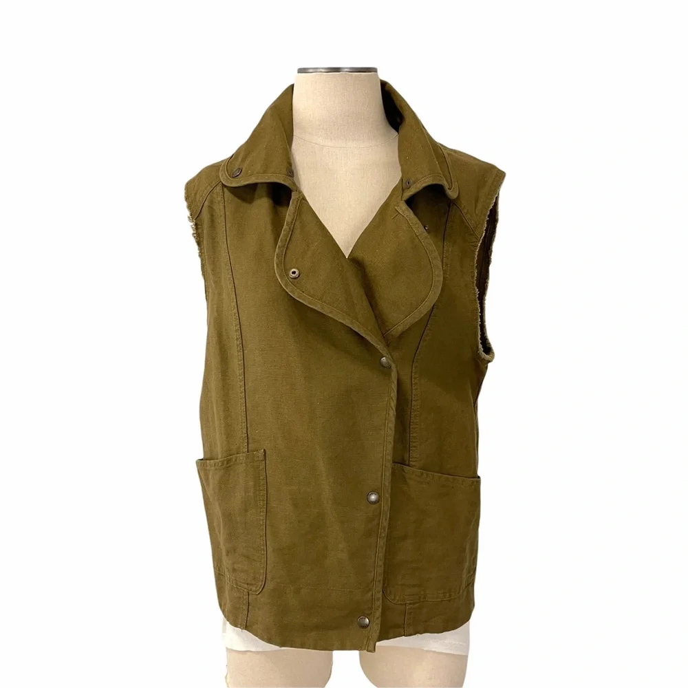 Aritzia- Wilfred Free Linn Linen Blend Moto Vest S